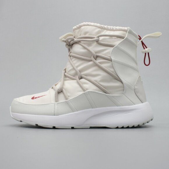 Nike Ladies 10 Tanjun High Rise Phantom/Red/Sand Sneakers Lace Boots AO0355-005 - Picture 2 of 11